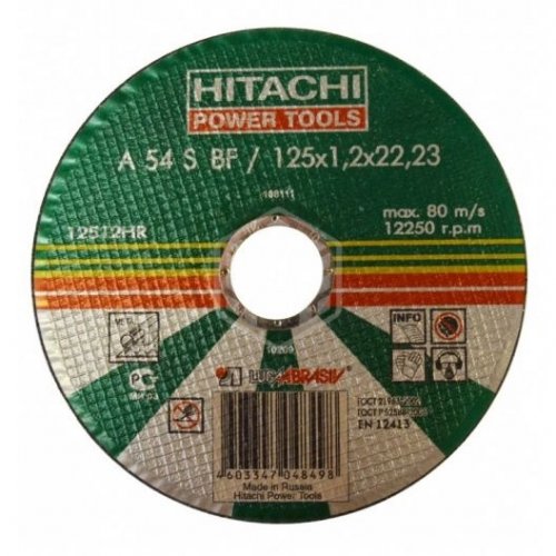 Круг отрезной по металлу и нержавейке Hitachi, 125x1,2x22,2 мм 12512HR  картинка